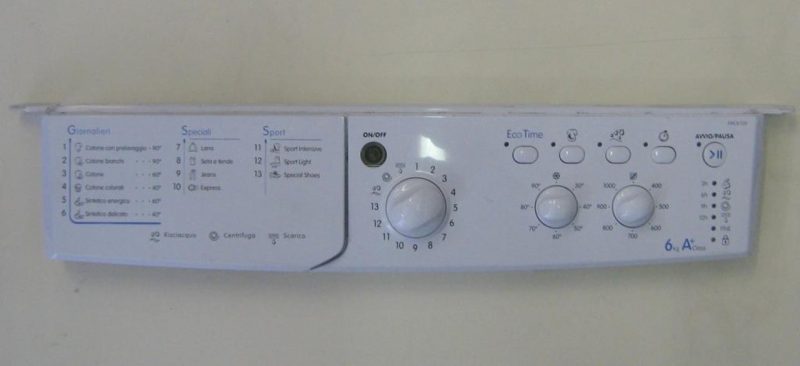 0300 -- 000 (356) FRONTALE PER LAVATRICE INDESIT IWC6105B SOLO PLASTICA SENZA TASTO POWER