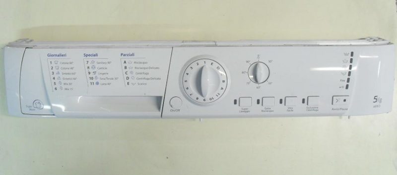 FRONTALE PER LAVATRICE ARISTON AR83   COMPLETO DI SCHEDA COMANDI COD. 21014439800   SW: 02.00.21