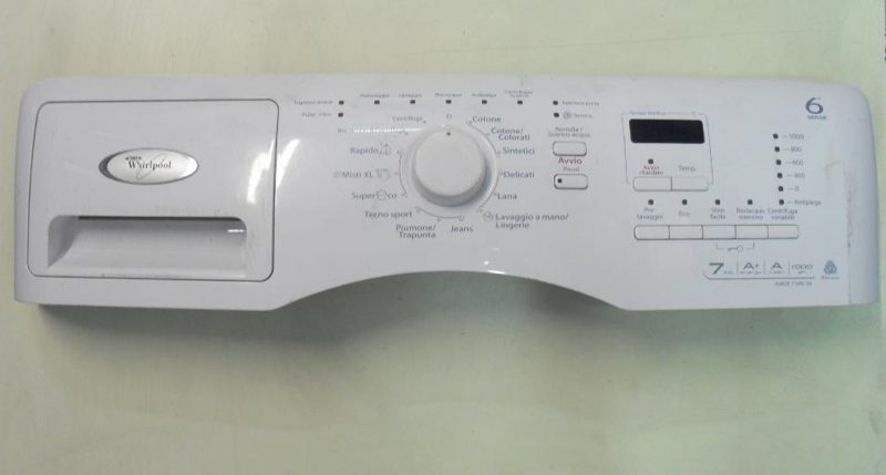 FRONTALE PER LAVATRICE Whirlpool AWOE 7109   COMPLETO DI SCHEDA COMANDI COD. 461971417481 SCHEDA COD.