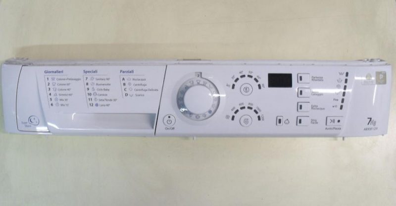 FRONTALE PER LAVATRICE INDESIT ARXXF129   COMPLETO DI SCHEDA COMANDI COD. 21014409300   SW: 02.01.34