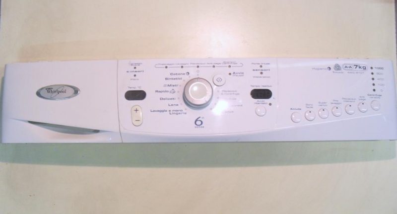 2291 -- 000 (2350) FRONTALE PER LAVATRICE WHIRLPOOL AWO 8107 COMPLETO DI SCHEDA COMANDI COD. 461971083575