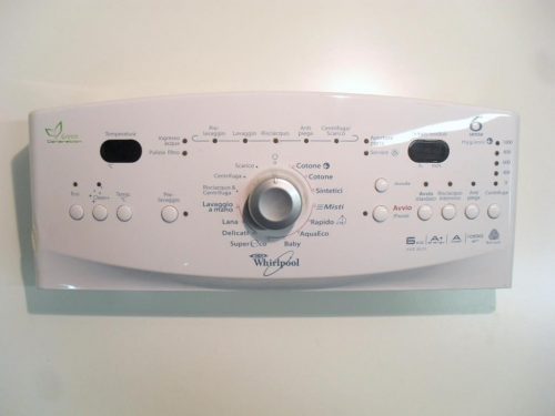 3102 -- 000 (3168) FRONTALE PER LAVATRICE HOOVER L. TROPIC HX 44 S COMPLETO DI SCHEDA COMANDI COD. 46197146903 / 461975312813 + 461973072041 + 461973072282