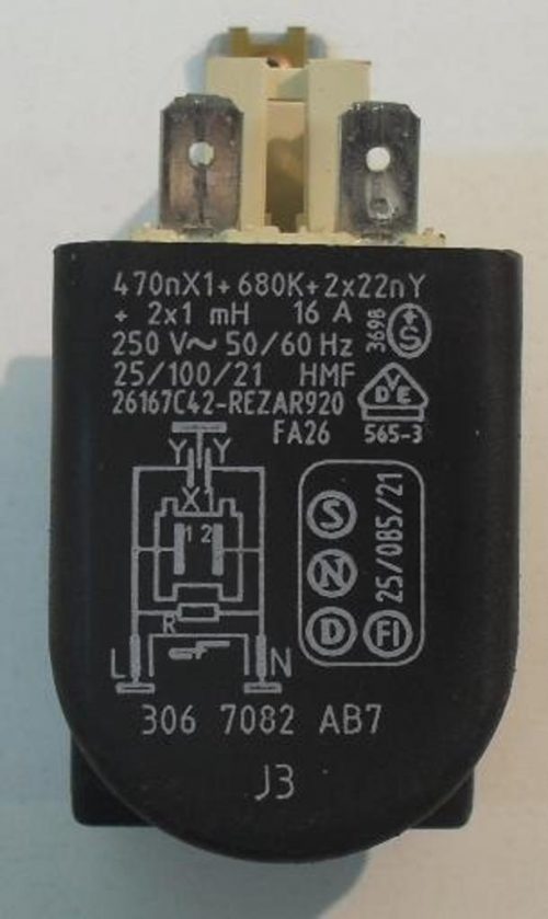 Condensatore lavatrice Bosch WOF1600 cod 3067082AB7
