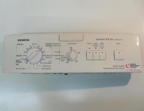 3739 -- 000 (3817) FRONTALE PER LAVATRICE Siemens SIWAMAT XT850 COMPLETO DI SCHEDA COMANDI COD. 9000044043 CODICE ALTERNATIVO: 705869-00
