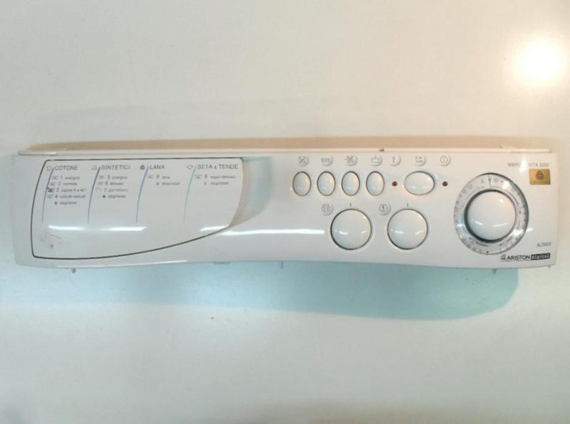 4160 -- 000 (4244) FRONTALE PER LAVATRICE ARISTON ALS68X COMPLETO DI TIMER COD. 31660001 E SELETTORI