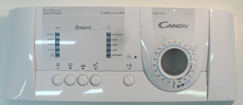FRONTALE PER LAVATRICE CANDY CTY 104 SY   COMPLETO DI SCHEDA COMANDI COD. 41015190